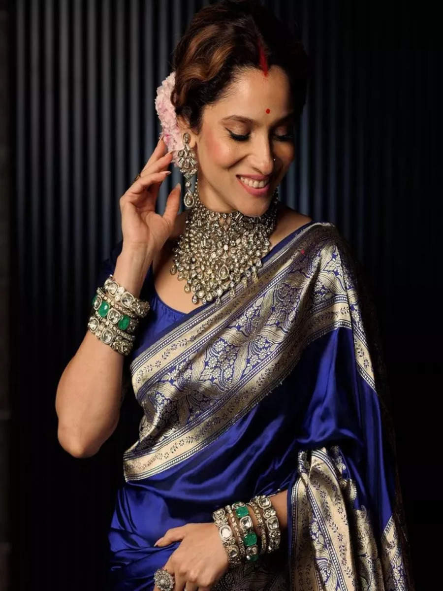 Ankita Lokhande's Royal Blue Saree Look Is Already Giving Us