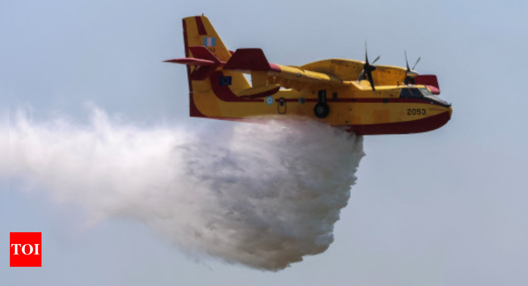 Firefighting plane crashes in Greece, killing both pilots, as island blazes force new evacuations – Times of India