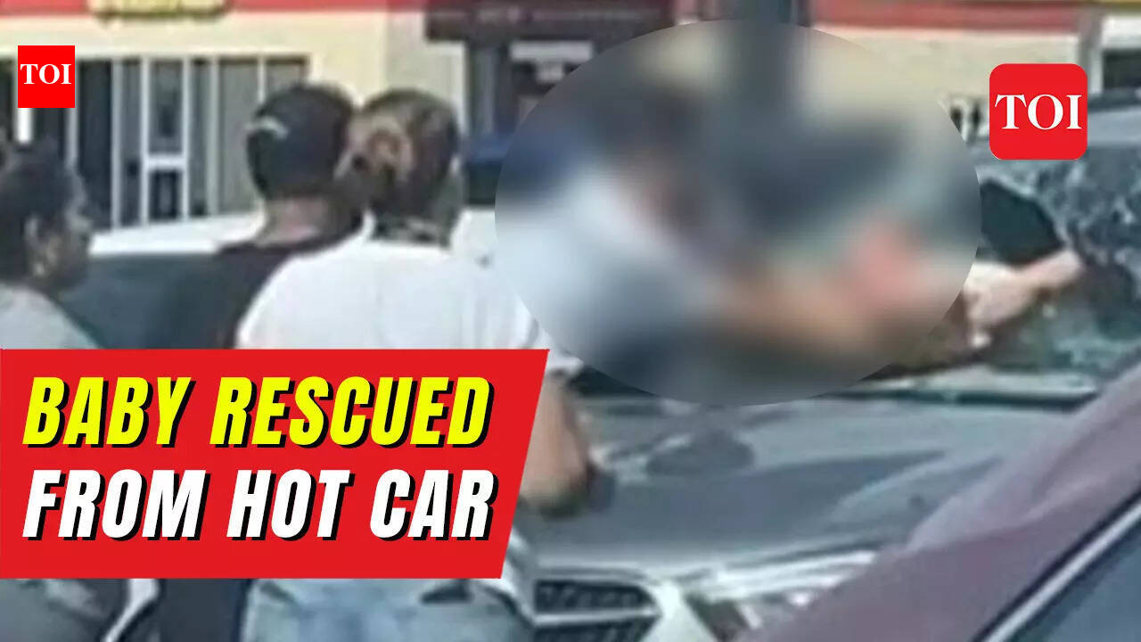 Watch: Father smashes windscreen to save baby from locked car in Texas heat