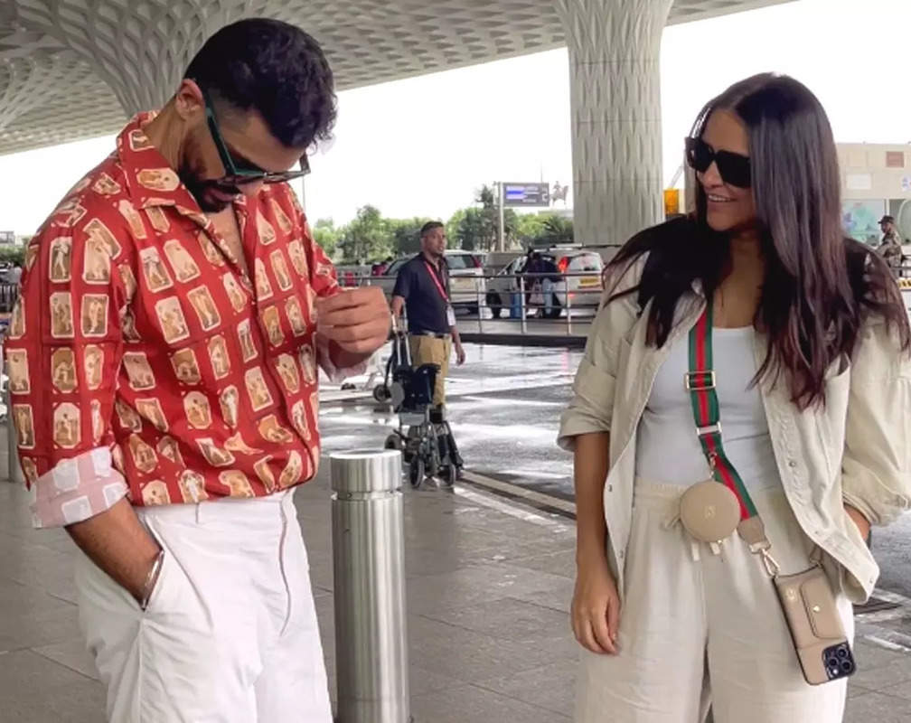 
‘Ye mere father ka hai’, says Angad Bedi as paps compliment him for his shirt at airport
