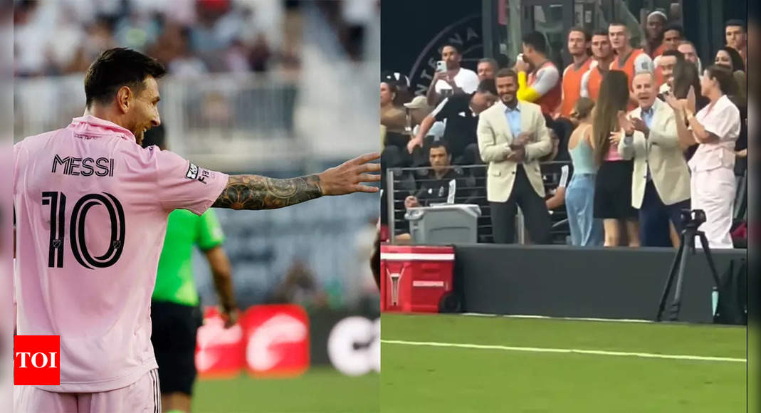 Watch: Lionel Messi’s kind gesture towards David Beckham goes viral | Football News – Times of India