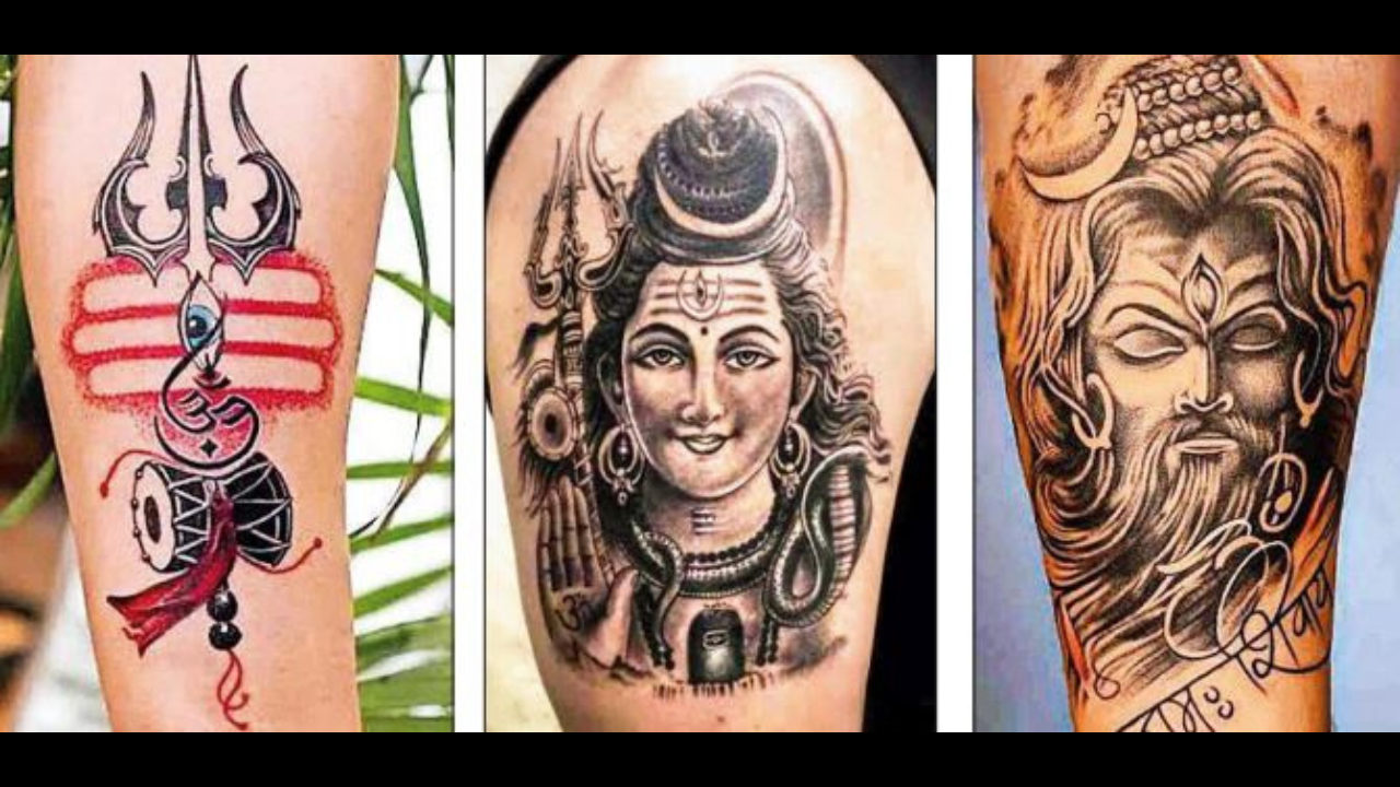 Tribal trishul tattoo graphic Geometrical shapes design, trident tattoo  graphic trendy design. Stock Vector | Adobe Stock