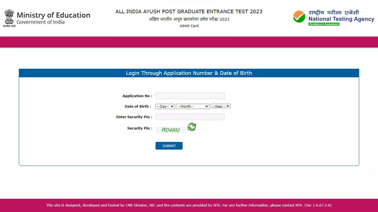 NTA releases AIAPGET 2023 Admit Card for PG AYUSH Courses Direct