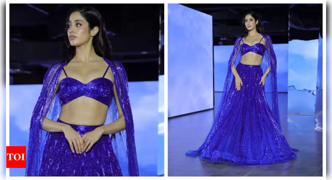 Janhvi Kapoor looks mesmerising in a blue shimmery lehenga as she walks the ramp at a fashion show – See photos | Hindi Movie News – Times of India