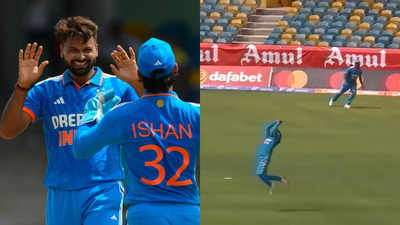 WATCH: Ravindra Jadeja's stunning catch for debutant Mukesh Kumar's maiden ODI wicket