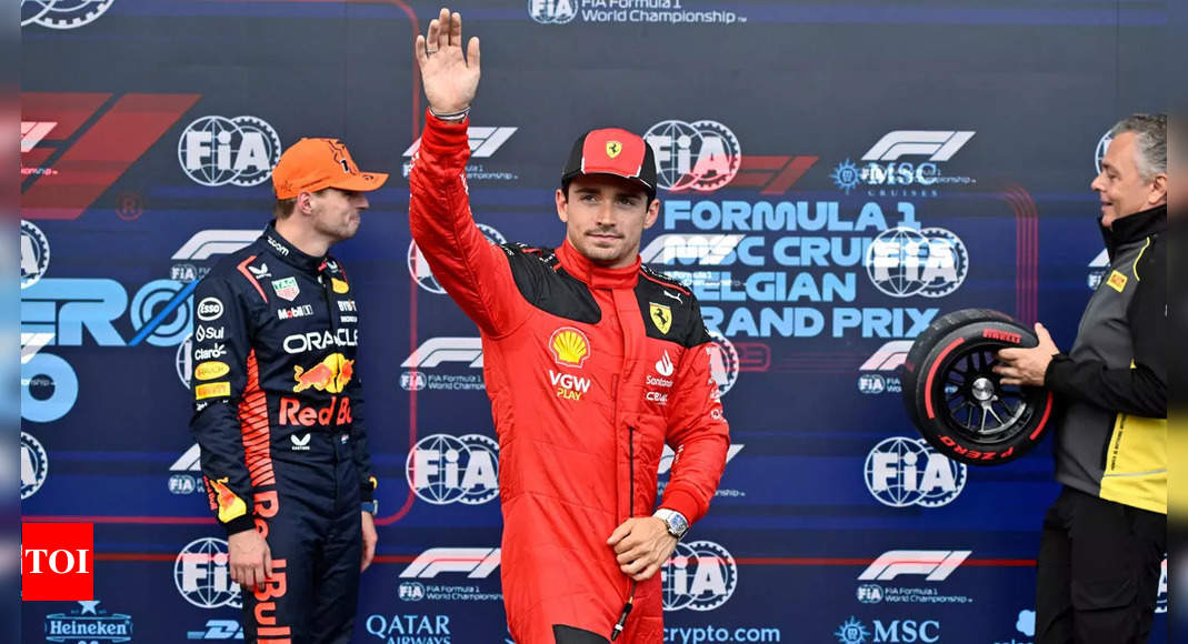 F1: Leclerc starts from pole at Belgian Grand Prix after Verstappen penalty | Racing News – Times of India