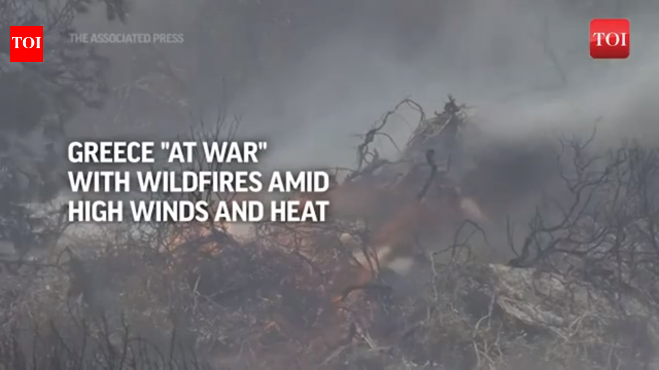 Greece "at war" with wildfires amid high winds and heat