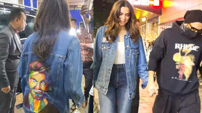 Deepika Padukone flaunts Ranveer Singh's picture on her jacket as
