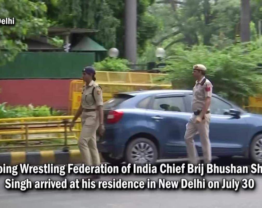 
Brij Bhushan Sharan Singh arrives at his residence after attending public meeting in Gonda
