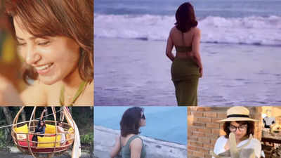 Pics: Samantha Ruth Prabhu shines on a tranquil beach in backless green gown