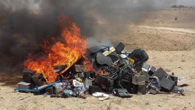 'Immoral': Taliban stage bonfire of music equipment