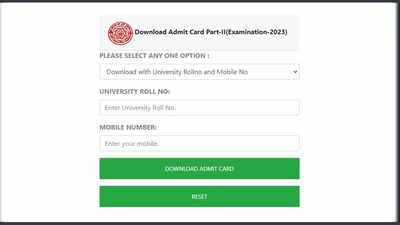 LNMU Part 1 exam admit card 2023 shortly on lnmuniversity.com; Direct link