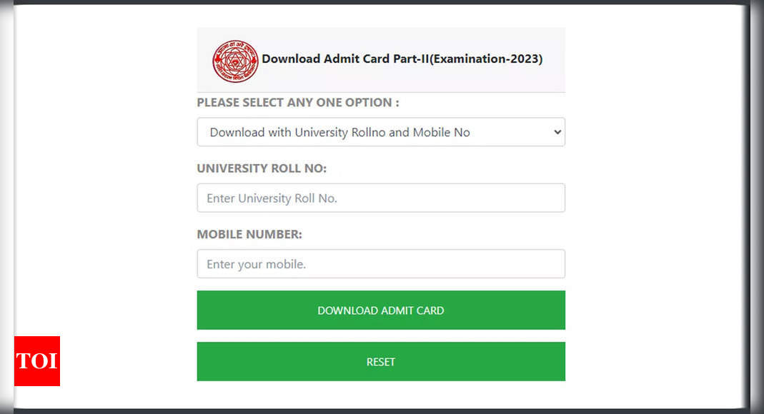 LNMU Part 1 exam admit card 2023 shortly on lnmuniversity.com; Direct link