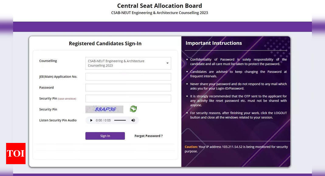 CSAB NEUT 2023 seat allotment result declared for Round 2, download link here