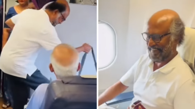 Watch: Rajinikanth boards a commercial plane in economy class; fans give him a wondrous welcome