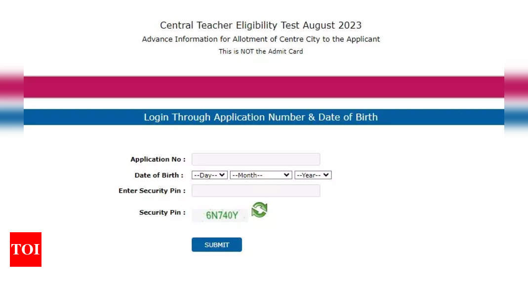 CTET 2023 Exam City Allotment released, admit card on August 18