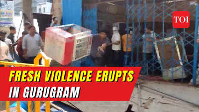 Caught on cam: Fresh violence reported in Gurugram's Badshahpur, mobs burn restaurant, shops