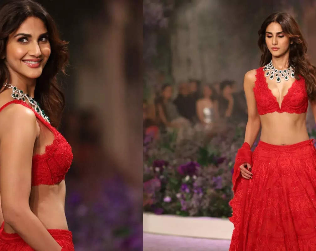 
Vaani Kapoor stuns in red lehenga, actress embraces traditional attire with a touch of modernity
