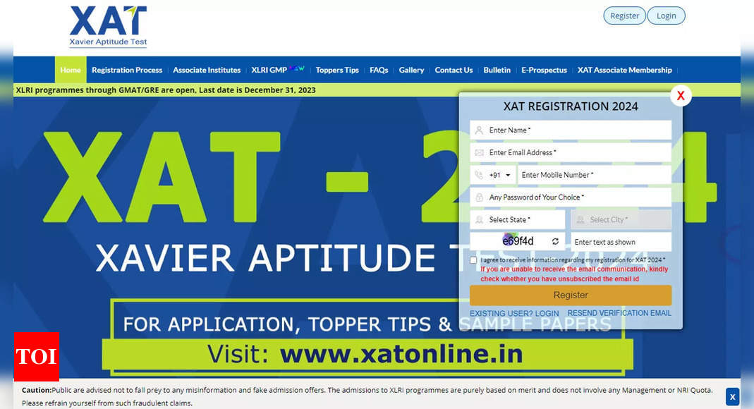 XAT 2024: Registration for Xavier Aptitude Test Opens; Apply here