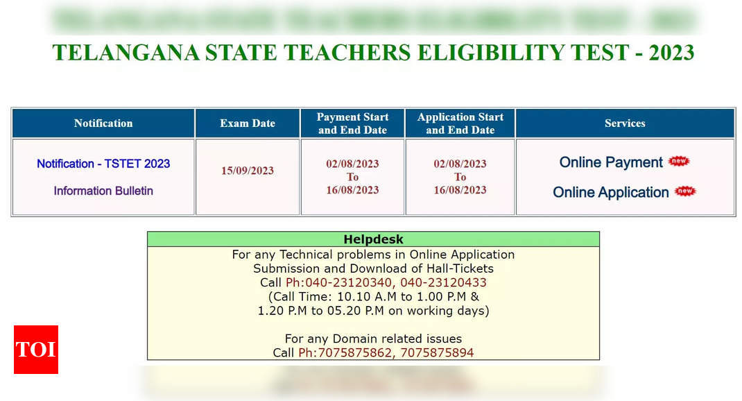 TS TET 2023 registration begins at tstet.cgg.gov.in; eligibility, application form here