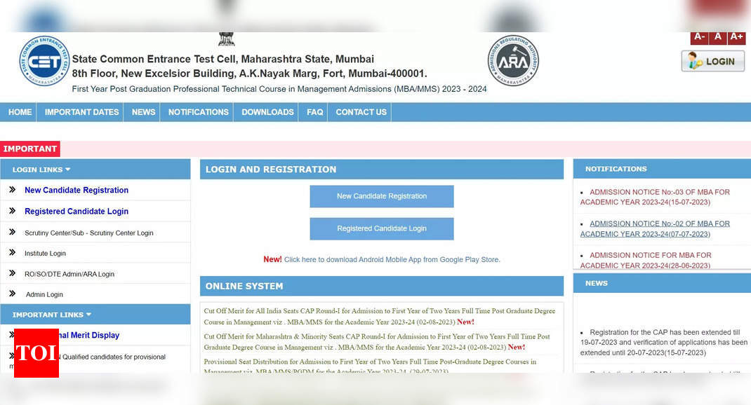 MHT MBA CET Cutoff 2023 released on cetcell.mahacet.org, CAP Round 1 ...
