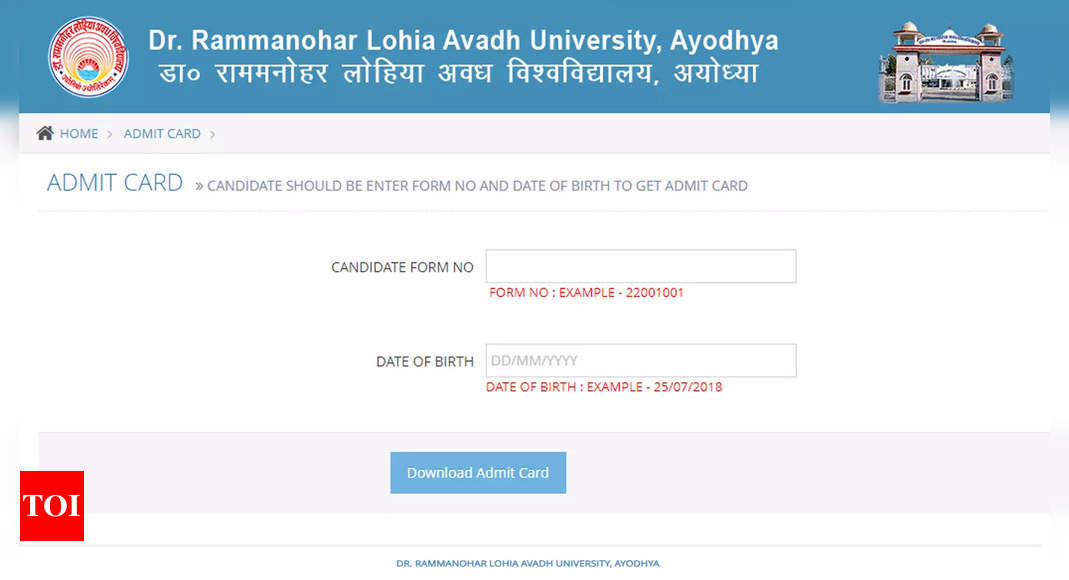 RMLAU B.Ed. Admit Card 2023: Avadh University releases even semester exam admit cards; download here