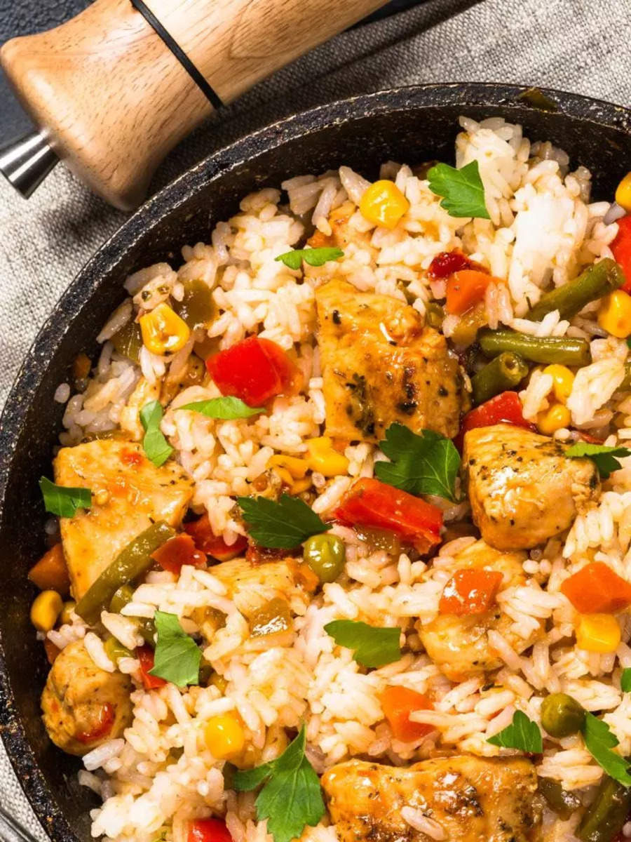 How to make Spicy Chicken Fried Rice made with leftover chicken curry ...