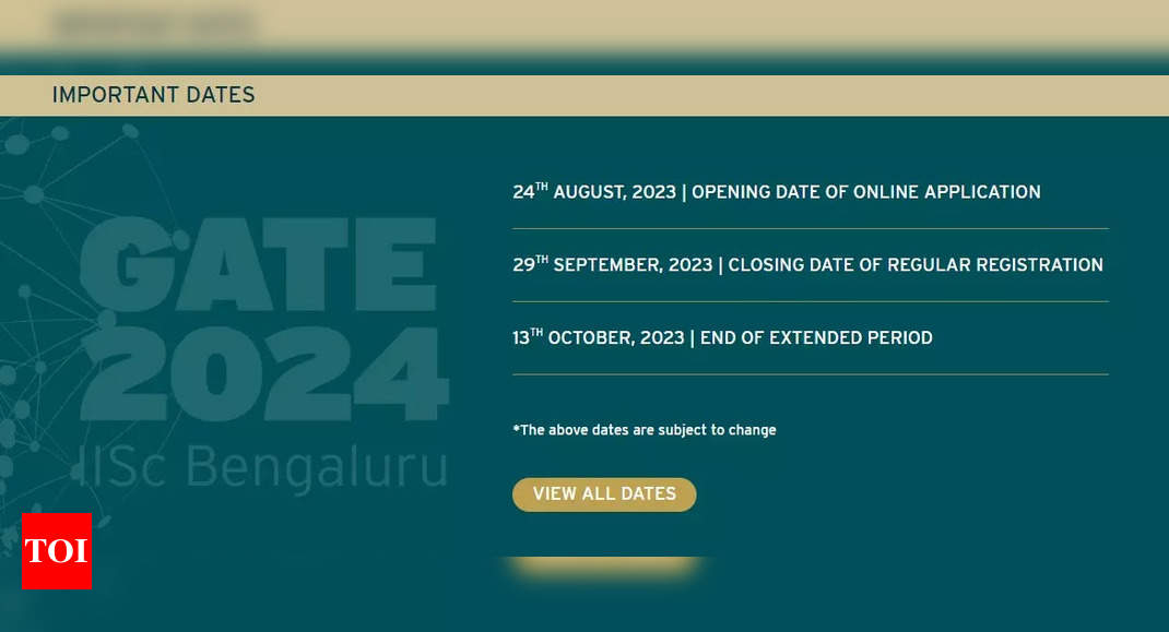 GATE 2024 applications likely to begin on Aug 24 at gate2024.iisc.ac.in, exam from Feb 3