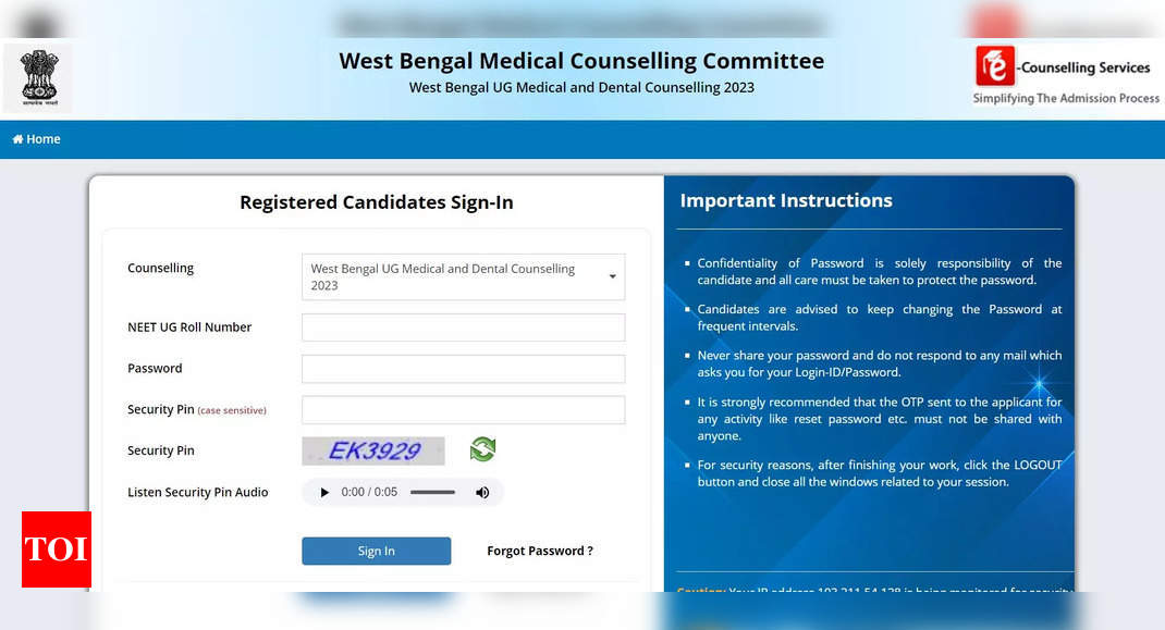 WB NEET UG Seat Allotment Result 2023 declared on wbmcc.nic.in, direct link here