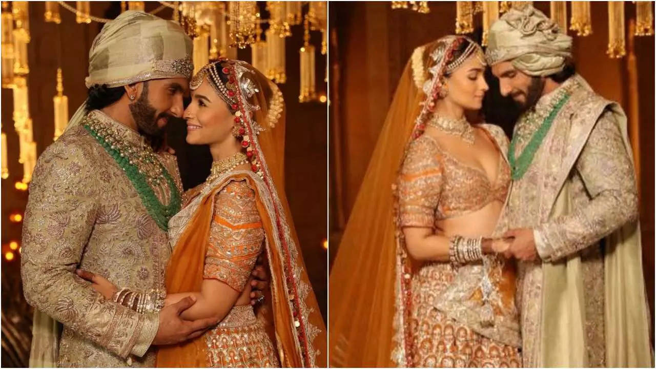 In pics: Ranveer Singh and Alia Bhatt's reel wedding looks from Rocky Aur  Rani Kii Prem Kahaani