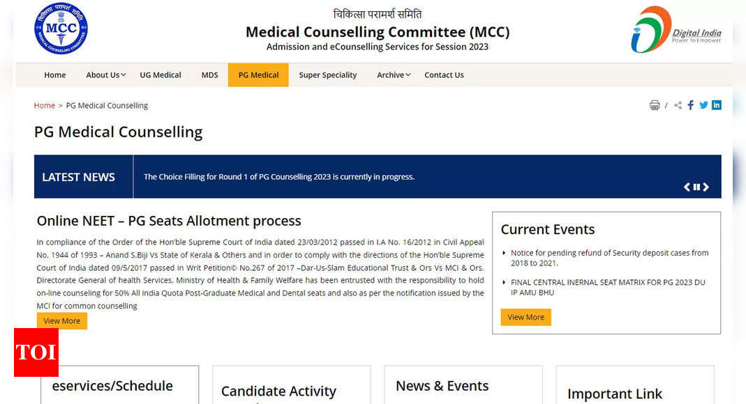 NEET PG Counselling 2023: First round seat allotment result for AIQ seats today