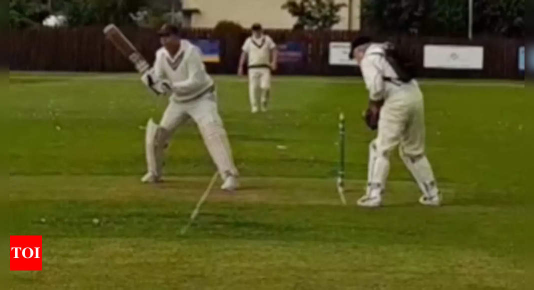 Watch: 83-year-old former Scottish cricketer performs with oxygen cylinder on his again | Cricket Information – Instances of India