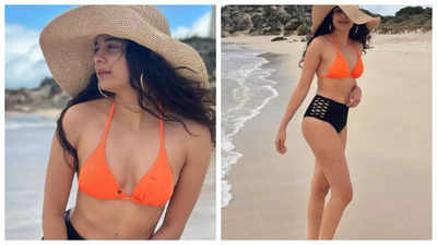 Mithila Palkar turns up the heat as she poses in an orange bikini; See pics