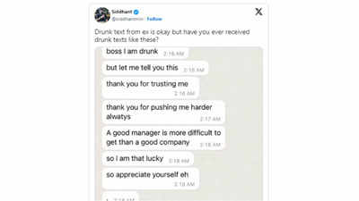 Employee drunk texts his boss and the heartwarming chat is the best thing on internet today