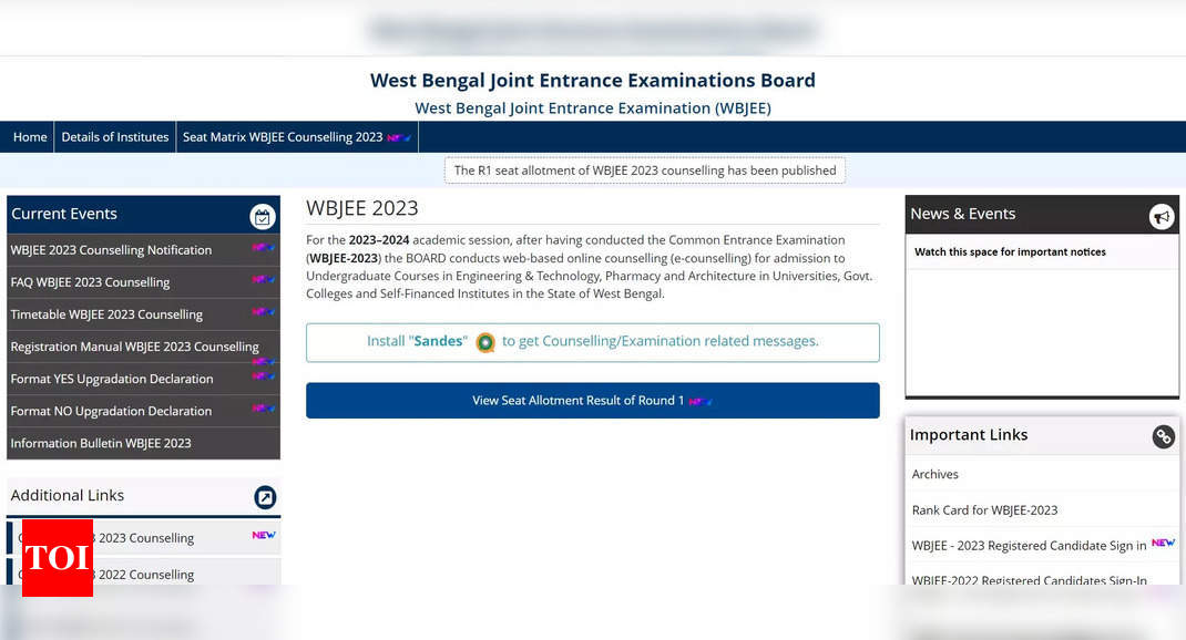 WBJEE 2023 Seat Allotment Result for Round 2 today on wbjeeb.nic.in, direct link here