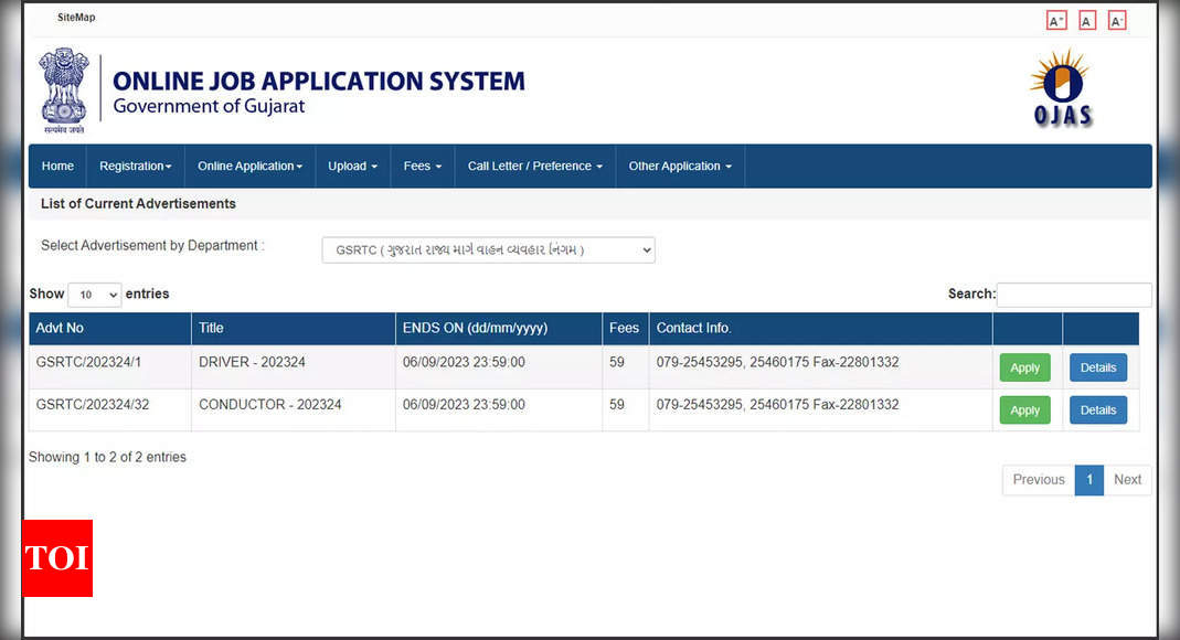 GSRTC Gujarat Recruitment 2023: Apply for 4060 Driver Posts on ojas.gujarat.gov.in; Direct link