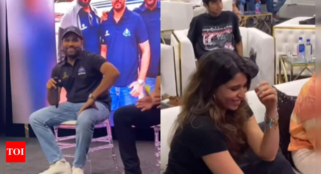 Watch: Rohit Sharma’s wife bursts into laughter after his reply to fan’s query | Cricket News