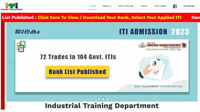 Kerala ITI Admission 2023: DTE Kerala publishes ITI rank list; download here