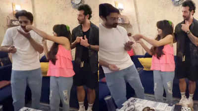 Falaq Naaz and Avinash Sachdev got together on Friendship Day; fed each other cake; watch video