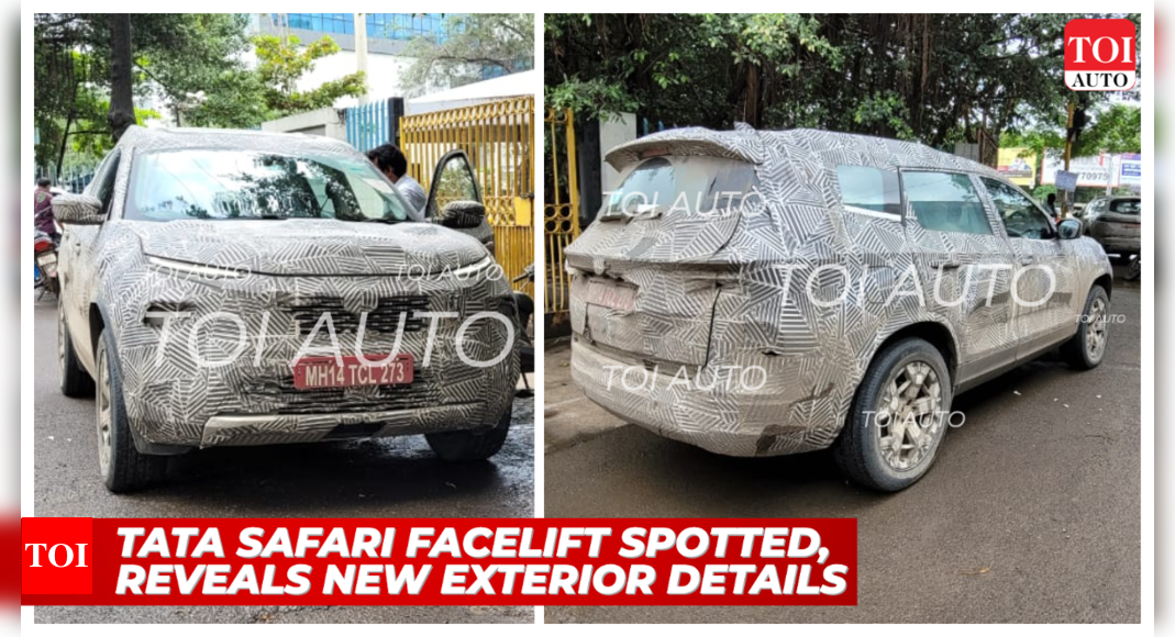 Images inside: Tata Safari facelift test mule reveals exterior details