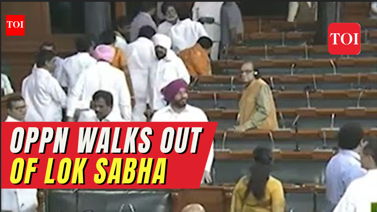 Opposition MPs walk out of Lok Sabha as Scindia speaks during no ...