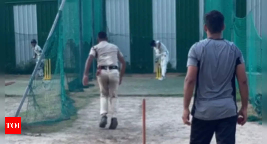 Watch: Pace like fire! Cop in khakee fires thunderbolts in nets | Cricket News