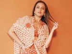 ​Sonakshi Sinha is a boho queen in a toasted orange and sand butti print co-ord set