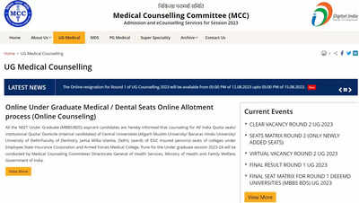 NEET UG Round 2 Seat Matrix 2023 Released On Mcc.nic.in, Direct Link ...