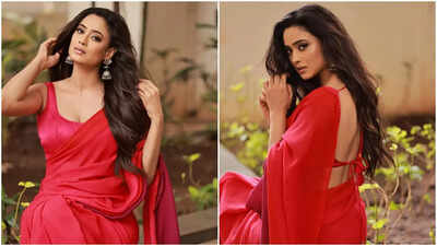 Pics: Shweta Tiwari stuns the internet in red saree | Bhojpuri Movie