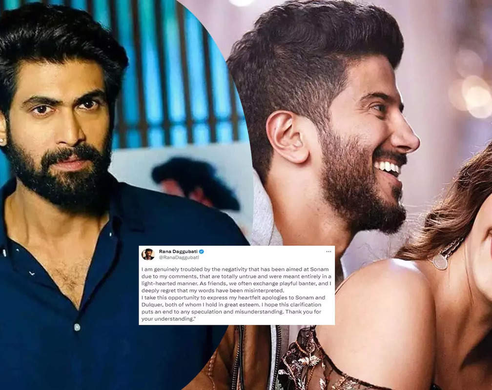 
Rana Daggubati apologises to Sonam Kapoor for his statement ‘Hindi heroine had wasted Dulquer Salmaan's time on sets'; tweets 'I am genuinely troubled by the negativity'
