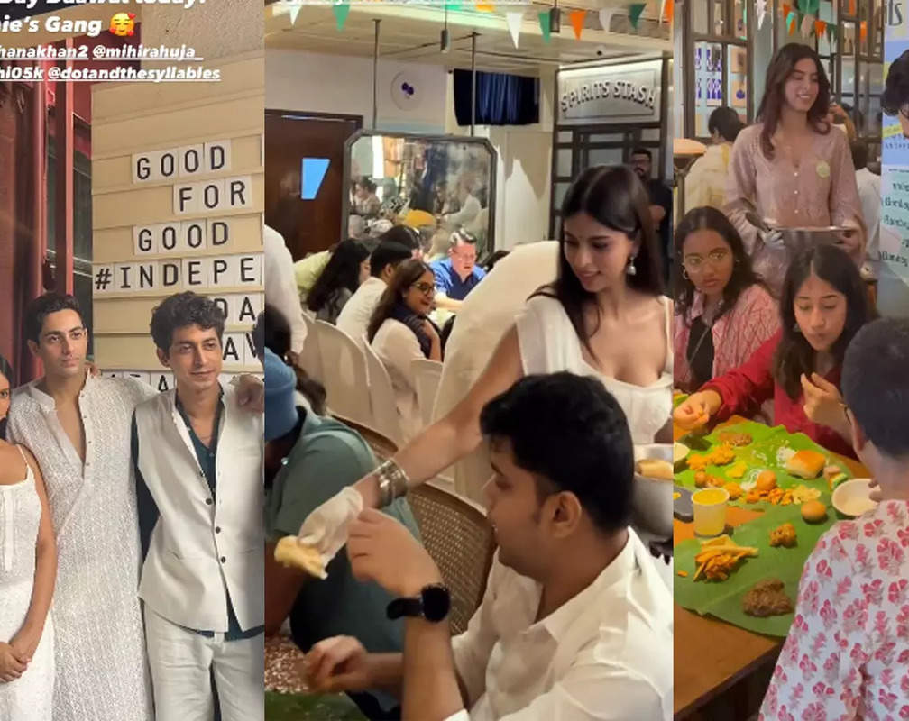 
Suhana Khan, Khushi Kapoor, Agastya Nanda with other 'The Archies' cast serve Independence Day feast at an eatery spreading the spirit of unity
