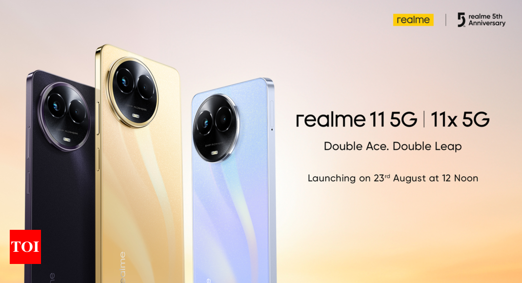 Realme 11: Realme 11, Realme 11X smartphones to launch in India on August  23 - Times of India