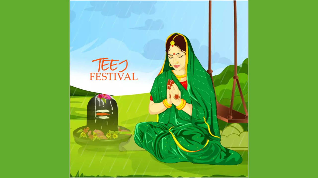 Vector Illustration Indian Festival Hariyali Teej Stock Vector (Royalty  Free) 2017975631 | Shutterstock
