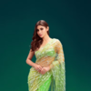 Shop Georgette Green Color Hand EmbroideredStone Work Saree Party Wear  Online at Best Price | Cbazaar